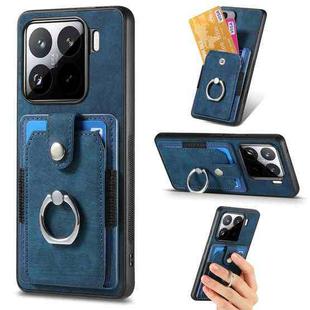 For Xiaomi 15 Retro Skin-feel Ring Card Wallet Phone Case(Blue)