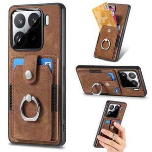 For Xiaomi 15 Retro Skin-feel Ring Card Wallet Phone Case(Brown)