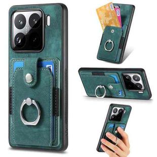 For Xiaomi 15 Retro Skin-feel Ring Card Wallet Phone Case(Green)