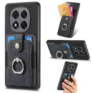 For Xiaomi Redmi Note 14 Pro 5G Retro Skin-feel Ring Card Wallet Phone Case(Black)