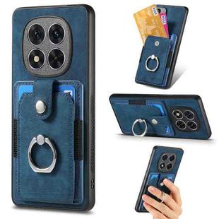 ForXiaomi Redmi Note 14 Pro+ 5G Retro Skin-feel Ring Card Wallet Phone Case(Blue)