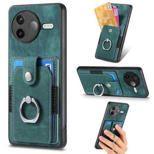 For Redmi K80 / Poco F7 Pro Retro Skin-feel Ring Card Wallet Phone Case(Green)