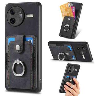 For Redmi K80 Pro / Poco F7 Ultra Retro Skin-feel Ring Card Wallet Phone Case(Black)