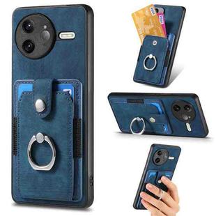 For Redmi K80 Pro / Poco F7 Ultra Retro Skin-feel Ring Card Wallet Phone Case(Blue)