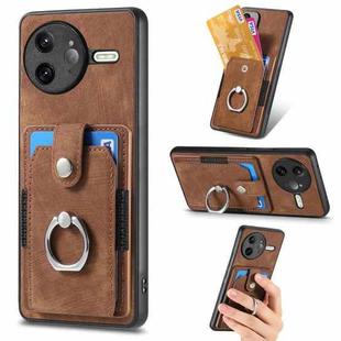 For Redmi K80 Pro / Poco F7 Ultra Retro Skin-feel Ring Card Wallet Phone Case(Brown)