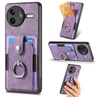 For Redmi K80 Pro / Poco F7 Ultra Retro Skin-feel Ring Card Wallet Phone Case(Purple)