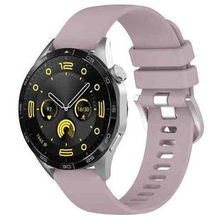 For Huawei Watch GT4 46mm 22mm Liquid Glossy Silver Buckle Silicone Watch Band(Purple)