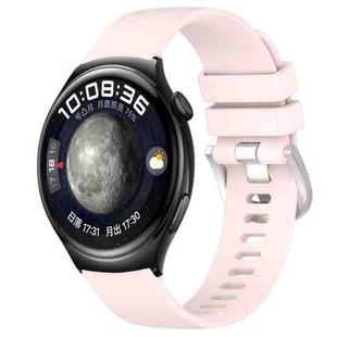 For Huawei Watch 4 22mm Liquid Glossy Silver Buckle Silicone Watch Band(Pink)
