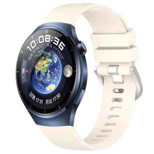 For Huawei Watch 4 Pro 22mm Liquid Glossy Silver Buckle Silicone Watch Band(Starlight Color)