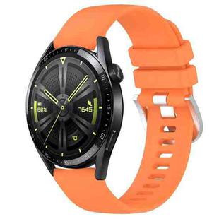 For Huawei Watch GT3 46mm 22mm Liquid Glossy Silver Buckle Silicone Watch Band(Orange)