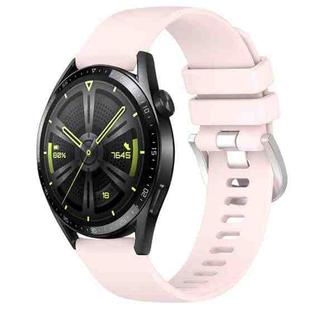 For Huawei Watch GT3 46mm 22mm Liquid Glossy Silver Buckle Silicone Watch Band(Pink)