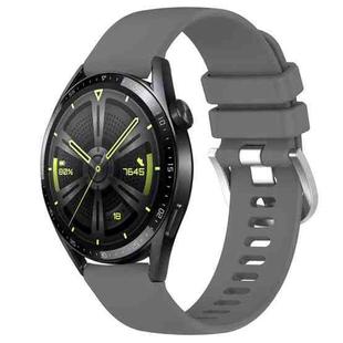 For Huawei Watch GT3 46mm 22mm Liquid Glossy Silver Buckle Silicone Watch Band(Dark Gray)