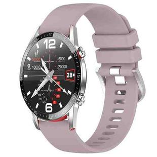 For Huawei Watch GT2 46mm 22mm Liquid Glossy Silver Buckle Silicone Watch Band(Purple)