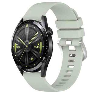 For Huawei Watch GT3 42mm 20mm Liquid Glossy Silver Buckle Silicone Watch Band(Green)