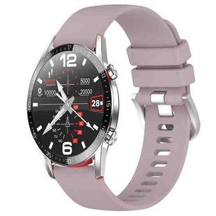 For Huawei Watch GT2 42mm 20mm Liquid Glossy Silver Buckle Silicone Watch Band(Purple)
