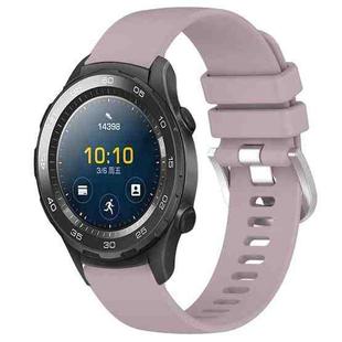 For Huawei Watch 2 20mm Liquid Glossy Silver Buckle Silicone Watch Band(Purple)