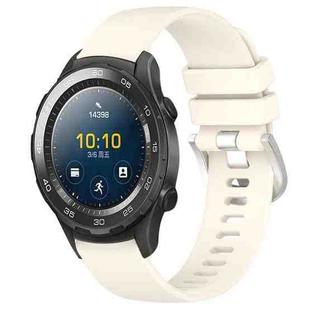 For Huawei Watch 2 20mm Liquid Glossy Silver Buckle Silicone Watch Band(Starlight Color)