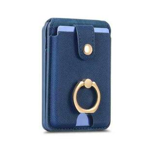 Magsafe Cross Vertical Card Bag Case For iPhone 15 / 14 / 13(Blue)
