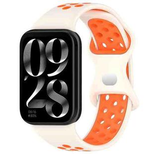 For Xiaomi Mi Band 8 Pro Dual Color Butterfly Buckle Silicone Watch Band(Sartlight Orange)