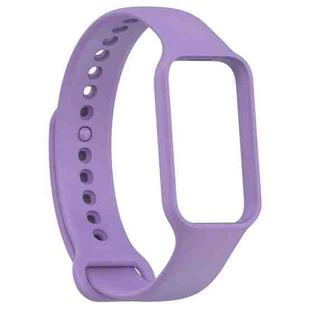 For Xiaomi Mi Band 8 Active Solid Color Integrated Silicone Watch Band(Purple)