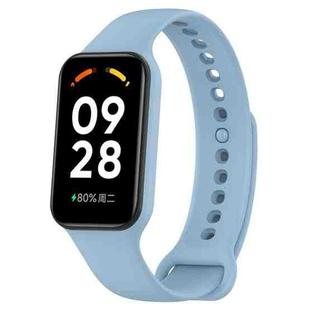 For Xiaomi Mi Band 8 Active Solid Color Integrated Silicone Watch Band(Light Blue)