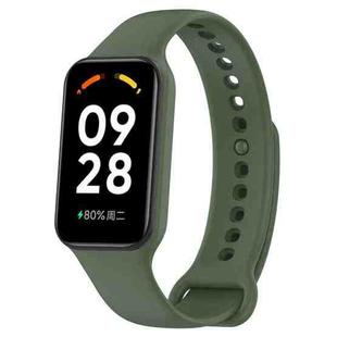 For Xiaomi Mi Band 8 Active Solid Color Integrated Silicone Watch Band(Army Green)