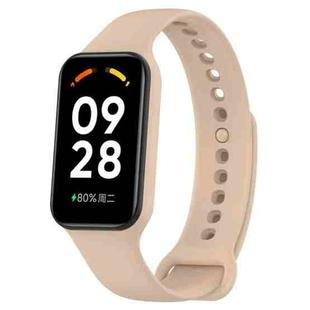 For Xiaomi Mi Band 8 Active Solid Color Integrated Silicone Watch Band(Pink)