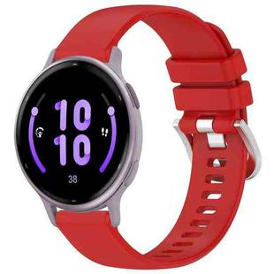 For Garmin Vivoactive 5 Liquid Glossy Silver Buckle Silicone Watch Band(Red)