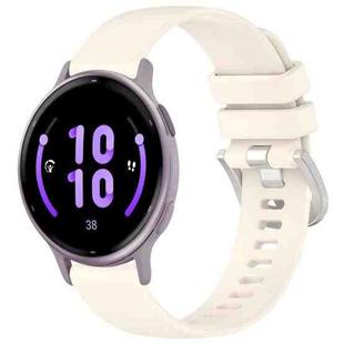 For Garmin Vivoactive 5 Liquid Glossy Silver Buckle Silicone Watch Band(Starlight)