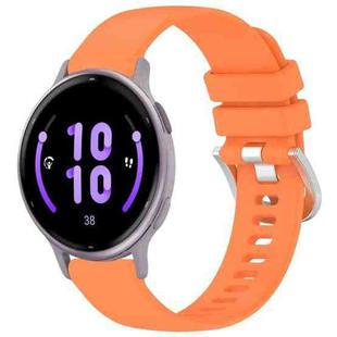 For Garmin Active5 Liquid Glossy Silver Buckle Silicone Watch Band(Orange)