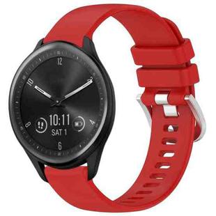 For Garmin Vivomove Sport Liquid Glossy Silver Buckle Silicone Watch Band(Red)