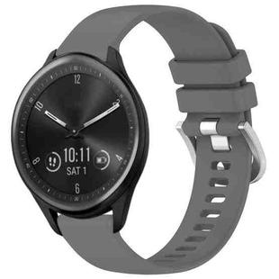 For Garmin Vivomove Sport Liquid Glossy Silver Buckle Silicone Watch Band(Gray)