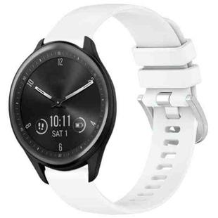 For Garmin Vivomove Sport Liquid Glossy Silver Buckle Silicone Watch Band(White)