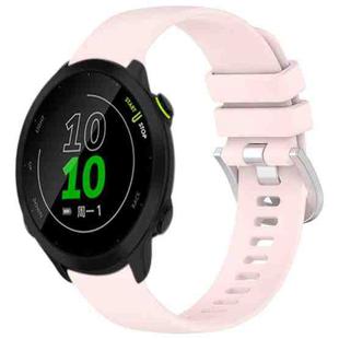 For Garmin Forerunner 158 / 55 Liquid Glossy Silver Buckle Silicone Watch Band(Pink)