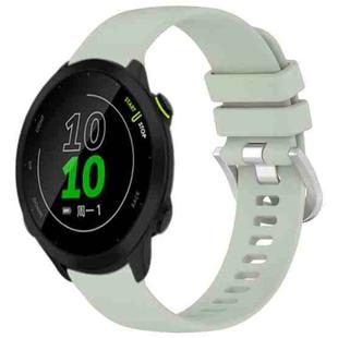For Garmin Forerunner 158 / 55 Liquid Glossy Silver Buckle Silicone Watch Band(Green)