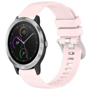 For Garmin Vivomove3 / Garminmove3 Liquid Glossy Silver Buckle Silicone Watch Band(Pink)