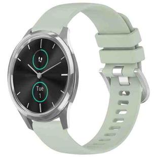 For Garmin VivoMove Luxe / Garminmove Luxe Liquid Glossy Silver Buckle Silicone Watch Band(Green)