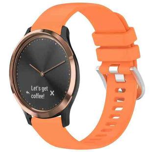 For Garmin Vivomove HR Sport Liquid Glossy Silver Buckle Silicone Watch Band(Orange)