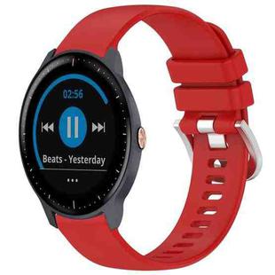 For Garmin Vivoactive3 / 3 Music Liquid Glossy Silver Buckle Silicone Watch Band(Red)