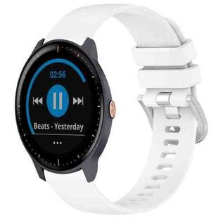 For Garmin Vivoactive3 / 3 Music Liquid Glossy Silver Buckle Silicone Watch Band(White)