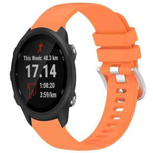 For Garmin Forerunner245 / 245 Music Liquid Glossy Silver Buckle Silicone Watch Band(Orange)