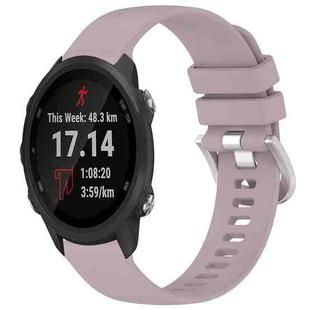 For Garmin Forerunner245 / 245 Music Liquid Glossy Silver Buckle Silicone Watch Band(Purple)