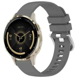 For Garmin Venu 3S Liquid Glossy Silver Buckle Silicone Watch Band(Gray)