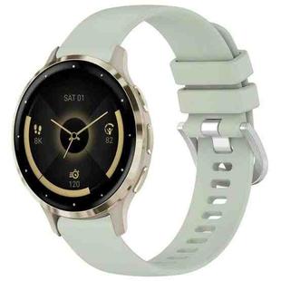 For Garmin Venu 3S Liquid Glossy Silver Buckle Silicone Watch Band(Green)