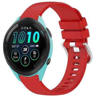 For Garmin Forerunner 265S Liquid Glossy Silver Buckle Silicone Watch Band(Red)