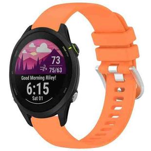 For Garmin Forerunner 255S Music / 255S Liquid Glossy Silver Buckle Silicone Watch Band(Orange)