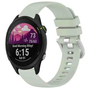 For Garmin Forerunner 255S Music / 255S Liquid Glossy Silver Buckle Silicone Watch Band(Green)