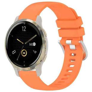 For Garmin Venu 2S Liquid Glossy Silver Buckle Silicone Watch Band(Orange)