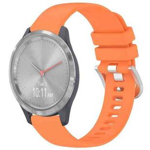 For Garmin Vivomove 3S Liquid Glossy Silver Buckle Silicone Watch Band(Orange)