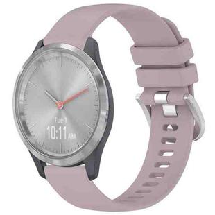For Garmin Vivomove 3S Liquid Glossy Silver Buckle Silicone Watch Band(Purple)